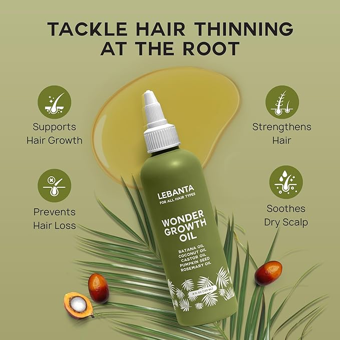 Batana Oil For Hair Growth - 100% Pure, Raw & Natural Blend With Organic Castor, Pumpkin Seed, Coconut and Rosemary Oil - Thicker, Stronger Hair For Men & Women Scalp (1 Pack)