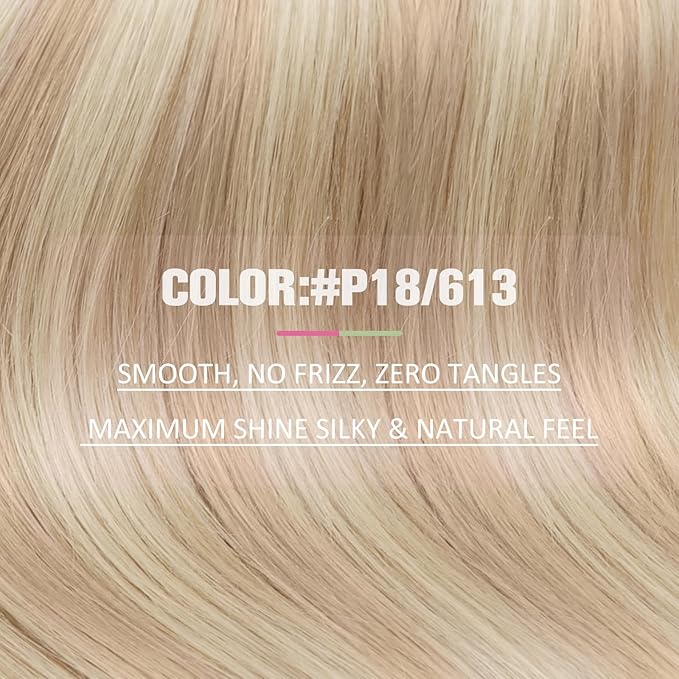 YoungSee Tape in Hair Extensions Real Human Hair Blonde Highlight Tape in Hair Extensions Light Blonde and Strawberry Blonde Highlight Human Hair Extensions Tape in 20In 20pcs 50g Seamless Extensions