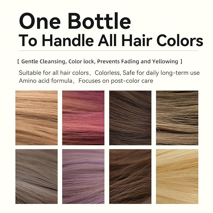 NOUGAT Color-Protecting Shampoo, Clean, Repair & Color-Lock 3-in1, SLS/Paraben Free, Deep Moisturizing, UV Protection, Scalp Health,Color Protection for All Hair Type,For Color-Treated Hair