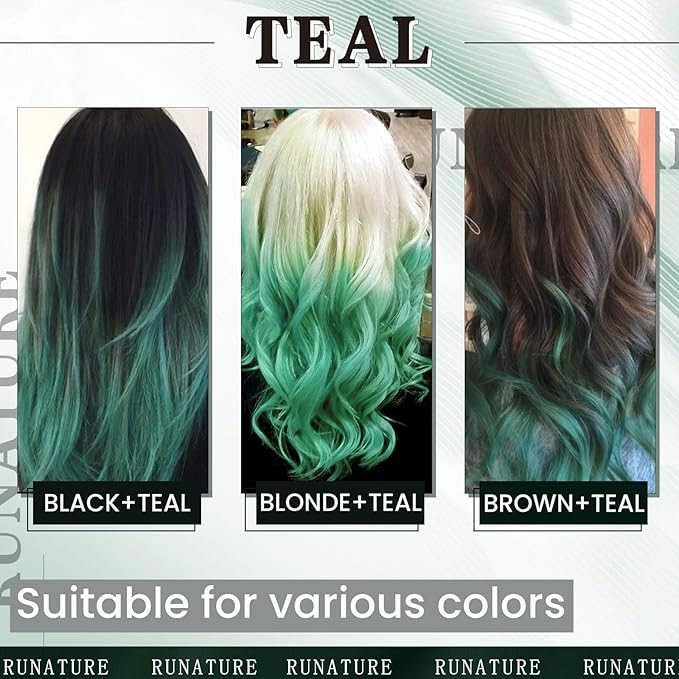 RUNATURE U Tip Hair Extensions Human Hair Teal K Tip Hair Extensions Real Human Hair 16 Inch Keratin Tip Extensions Hot Fusion Remy Hair for Kids Highlight 20g 25s