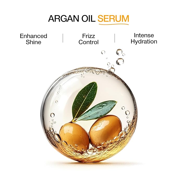 GK HAIR Global Keratin 100% Organic Argan Oil Anti Frizz Serum 10ml & Styling Smoothing Nourishing Heat Protection Shine 100ml Serum Oil