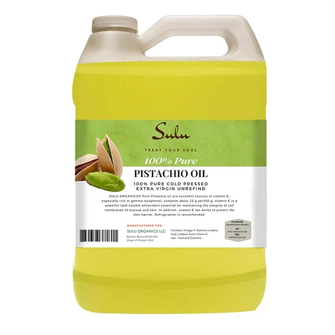 100% Pure Extra Virgin Unrefined Pistachio Oil 1 Gallon (128 FL.OZ)