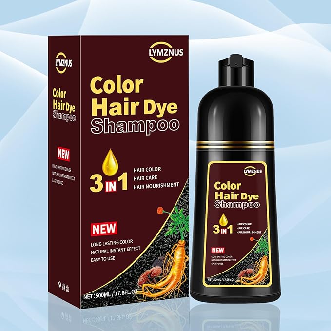 Instant Coffee Hair Dye Shampoo - 3 in 1, Hair Color Shampoo for Women & Men, Long Lasting,Light Brown Shampoo Para Pintar El Cabello, Easy to Apply at Home 500ML
