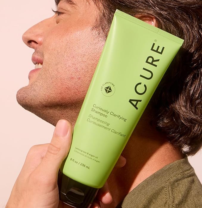 Acure Curiously Clarifying Shampoo and Conditioner Set - Daily Deep Cleansing & Hydrating Set for Women & Men, Detox for Oily Hair & Scalp Build Up, Paraben Free, Sulfate Free - 8 fl oz (2 Pack)