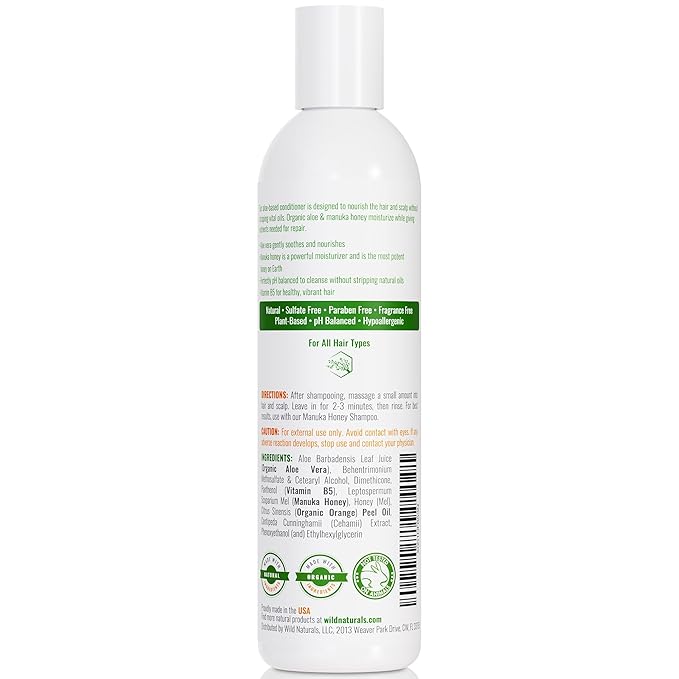 Natural Manuka Honey Eczema & Psoriasis Conditioner - Soothing Moisturizer for Scalp - Sulfate-Free Dandruff Relief with Aloe Vera - Ideal for Oily Hair - Nourishes Hair Growth with Coconut Oil