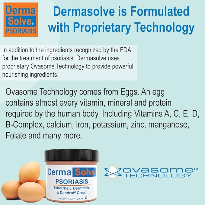 Dermasolve Psoriasis, Seborrheic Dermatitis and Dandruff Cream Formulated to Treat Itchy Skin & Prevent Future Flares to Provide Soothing Moisturizing Relief. (4.0 oz.) 3-Pack