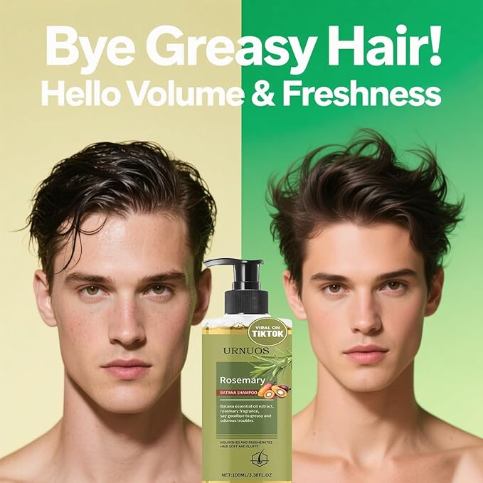Rosemary and Batana Shampoo for Thicker Hair - Controls Oil and Dandruff,Promotes Hair Growth,Scalp Soothing Natural Ingredients,Voluminous Shine for All Hair Types (237ML)