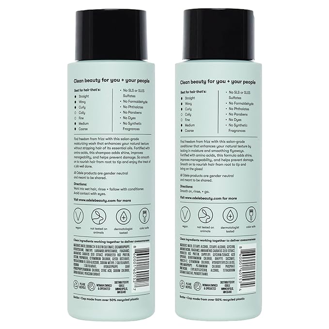 Smoothing Sulfate-Free Shampoo & Conditioner Set for Moisture, Frizz Control, Shine, and Straight to Curly Hair Types, 13 Fl Oz Each (2-Pack)