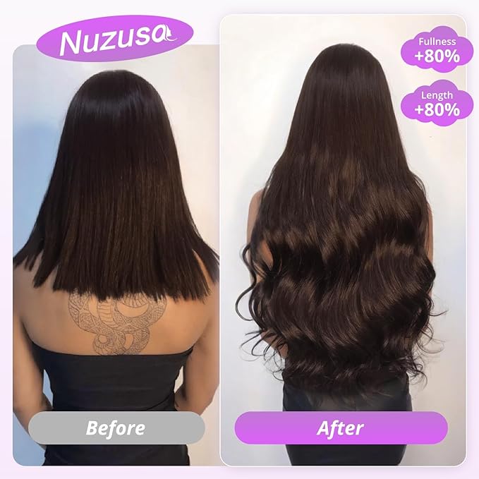 Clip in Hair Extensions Real Human Hair,100% Seamless Invisible Remy Human Hair Silky Straight,Clip Extensions for Women, 8pcs Per Set with Double Weft,2 Dark Brown,18inch 100g/3.5oz