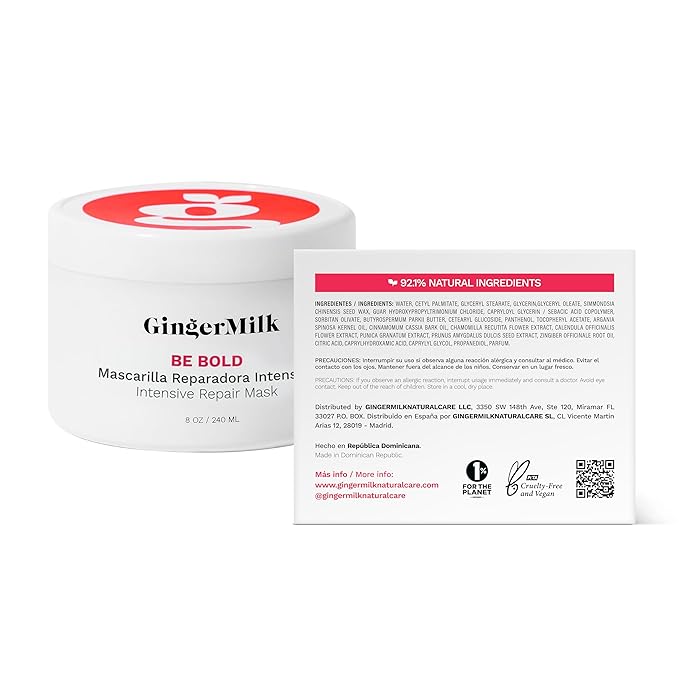 Intensive Repair Hair Mask for Dry/Damaged Hair due to Coloring, Chemical Processes, hot styling tools and dryers | BE BOLD (8 oz.)