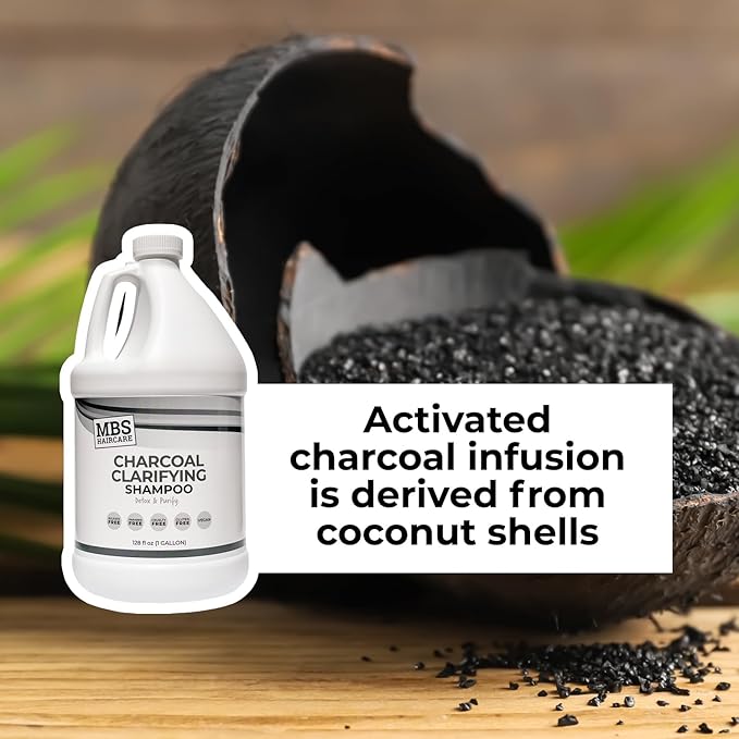 Charcoal Clarifying Shampoo Gallon – Deep Cleansing, Purifying & Gentle Formula for Scalp & Hair Care. Color Safe, Gluten-Free, Daily Purifying Shampoo for Healthy Hair