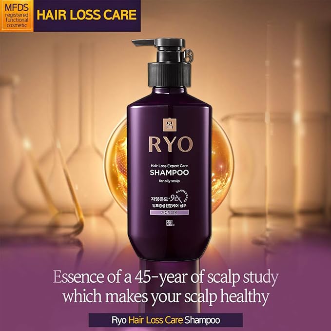 RYO Hair Strength Expert Care Shampoo for Oily Scalp, Moisturizing and Relieving Itchiness for Dryness, Hair Strengthening, Sebum Control, 13.53 Fl Oz.