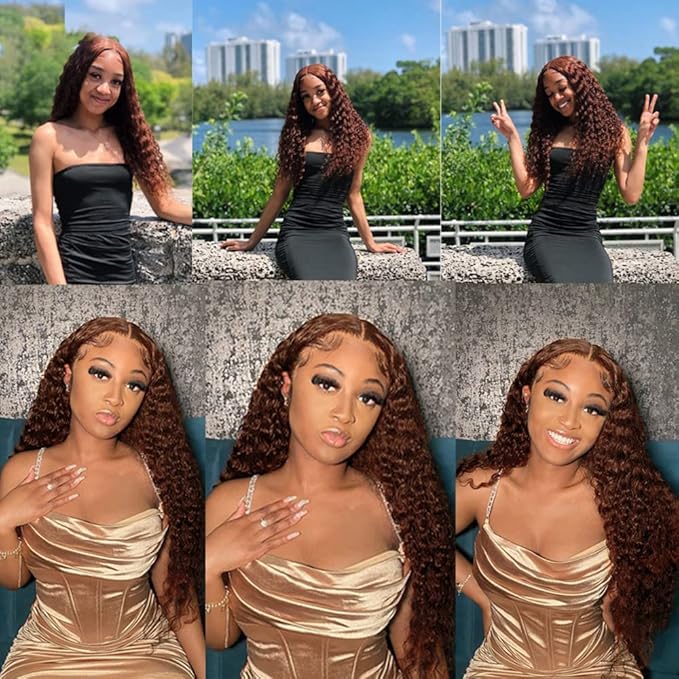 Color 4 Human Hair Bundles Chocolate Brown Deep Wave 3 Bundles 26 28 30 Inch Niegmeag Brazilian Virgin Soft And Sikly Remy Hair Extensions Dark Brown Color