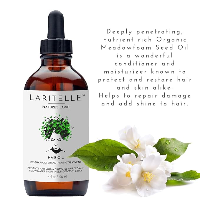 Organic Hair Growth Treatment – Nature’s Love – 4 oz – Botanical Oil Blend for Follicle Stimulation & Scalp Renewal – Made in USA