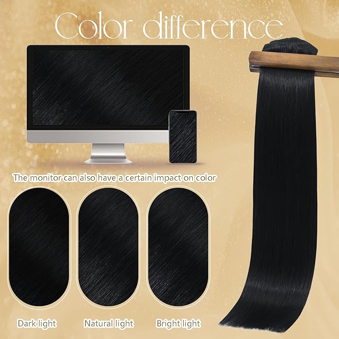 Black Clip in Hair Extensions Real Human Hair 18 Inches 7pcs Jet Black Human Hair Extensions 85g #1 Silky Straight 100% Human Hair Clip in Extensions