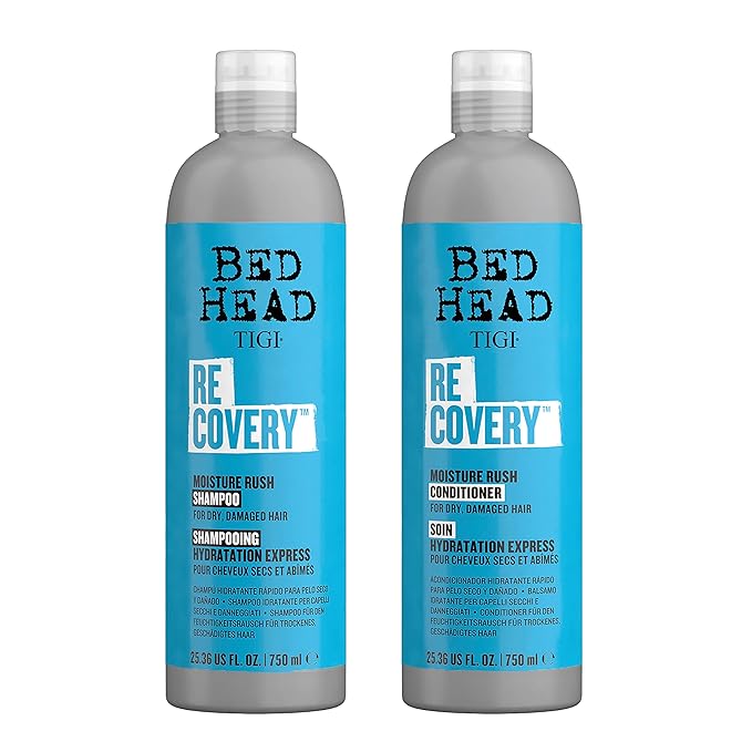 Bed Head by TIGI Recovery Moisturizing Shampoo and Conditioner Set for Dry Hair, with Prickly Pear Cactus Extract, 25.36 fl oz, 2 Pack