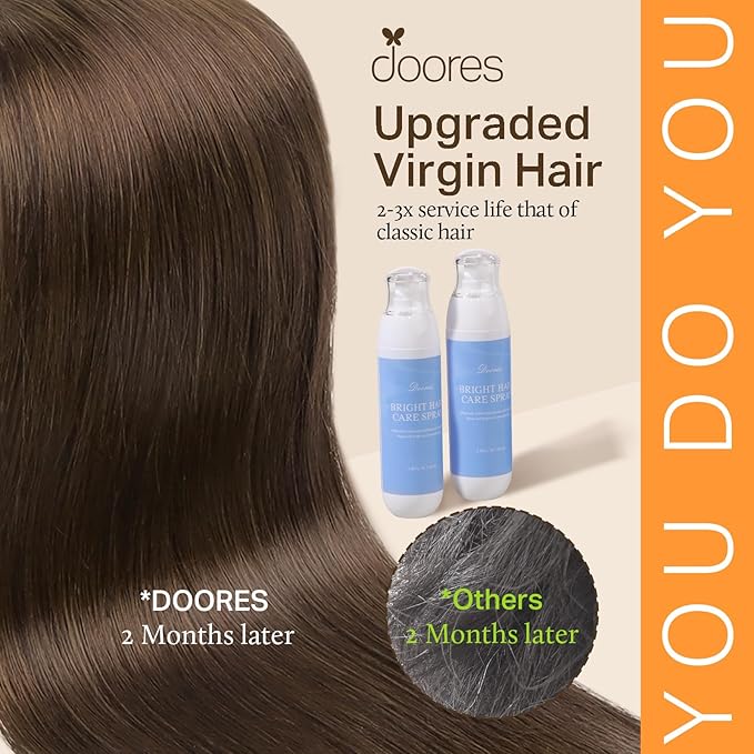 DOORES Human Hair Clip in Extensions, Chocolate Brown 135g 7pcs 16 Inch, Remy Human Hair Extensions Clip in Natural Silky Straight Weft