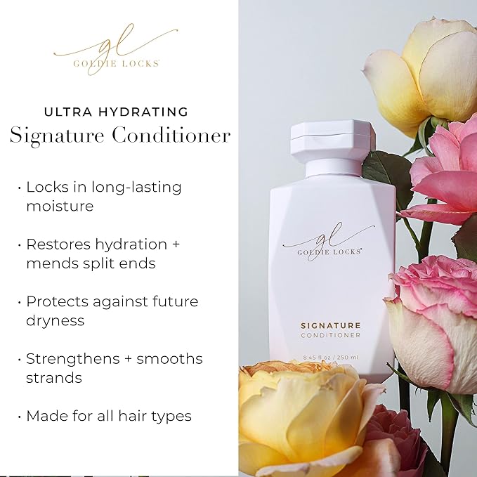 Goldie Locks Shampoo and Conditioner Set – Ultra Hydrating Hair Care Duo with Biotin, Marula Oil and Rose Water – Sulfate and Paraben-Free – 8.45 Oz Each (Packaging May Vary)