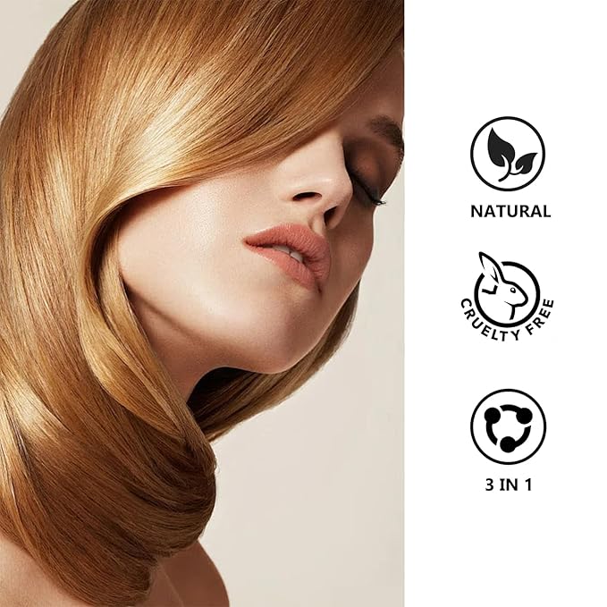 Blonde Brown Hair Dye Shampoo 3 in 1, Natural Hair Dye for Men & Women, Shampoo Para Canas, Long-Lasting for 100% Gray Hair Coverage 16.9 Fl Oz (Blonde brown)