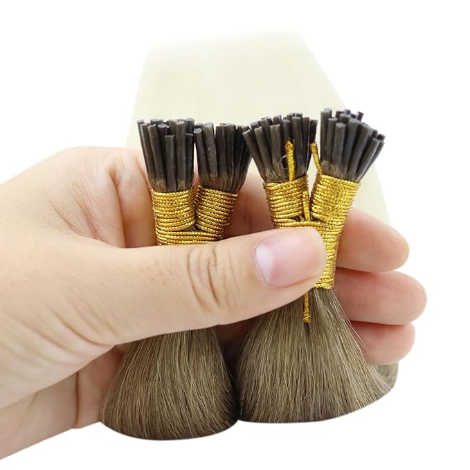 Sunny Balayage I Tip Hair Extensions Human Hair 50S I Tip Hair Extensions Light Blonde to Platinum Blonde Balayage Itips Hair Extension Soft Pre Bonded Hair Cold Fusion 22inch 50G