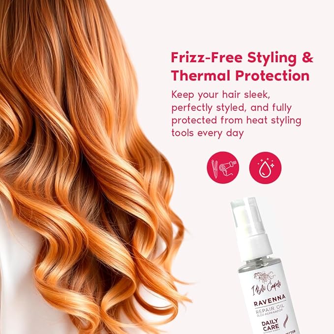 Ravenna Hair Straightening Kit – Organic Hair B-tox & Repair Oil – Anti-Frizz, Intense Hydration, Shine – Formaldehyde-Free – B-otox Hair Treament For All Hair Types (2-Pack)