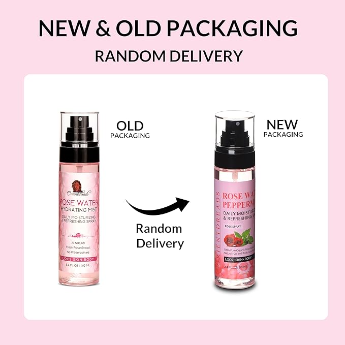 Moisturizing Rose Water and Peppermint Hair Scalp Refresher with Castor Oil for Locs and Dreadlocks - Natural Loc Care and Maintenance (3.4oz)