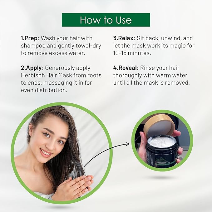 Herbishh Black Hair Dye Shampoo 3 In 1- Color Shampoo For Gray Hair Coverage 500 ML, Argan Oil & Pro Keratin Deep Conditioning Hair Mask 150gm and Ginger Essential Oil Serum For Hair Growth 30ml
