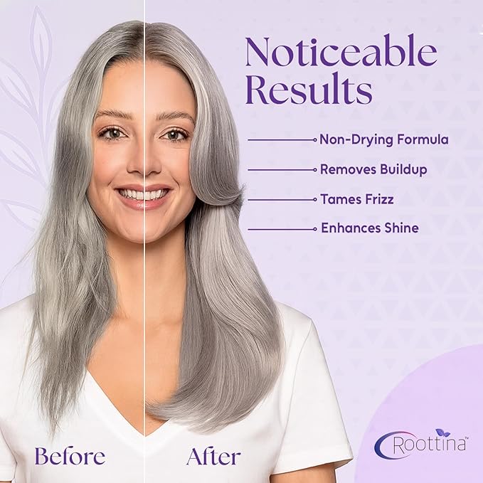 Sulfate Free Brass Toning Purple Shampoo and Conditioner Set for Gray, Blonde, Silver & White Hair – Neutralizes Brassy Tones, Boosts Brightness, Protects Color, Made in USA, 16 fl oz Each