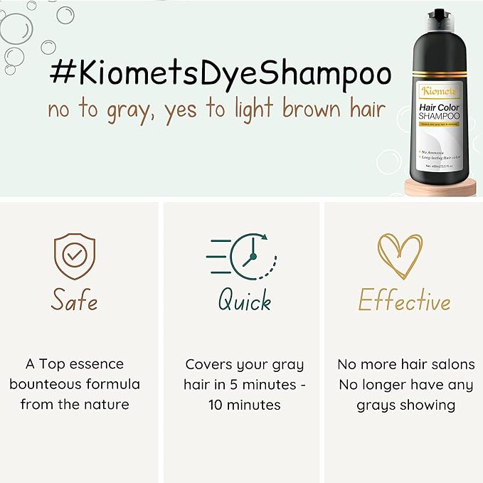 Light Brown Hair Dye Shampoo 3 IN 1- Hair Color Shampoo Grey Coverage in Minutes Ammonia Free Instant Coloring Gift for Mom Dad (Light Brown Pack 1)