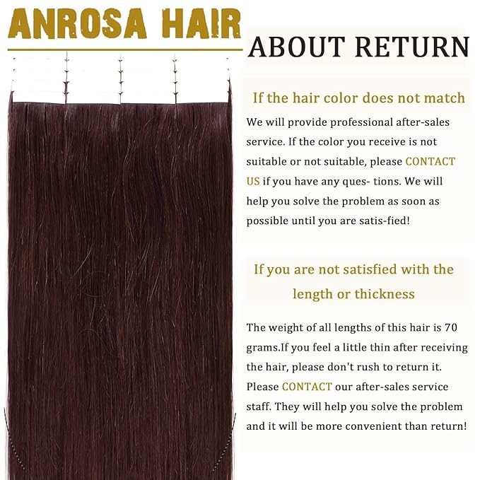 Anrosa 20 Inch Tape In Hair Extensions Human Hair Real Remy Human Hair Tape In Premium Quality Silky Hair Natural Hair Extensions Seamless Skin Weft Double Sided 20/Pcs 50g
