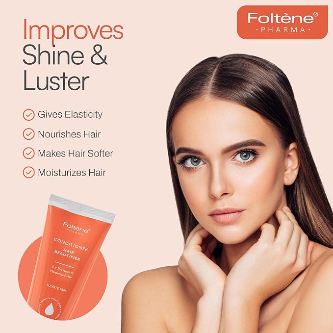 Foltene | Hair Beautifier Conditioner without Sulfate or Silicone | Vitamin E-Rich Beauty Product for Smooth, Shiny Strands | Anti-Aging Panthenol & Macadamia Oil Formula | Moisturise Dry Hair