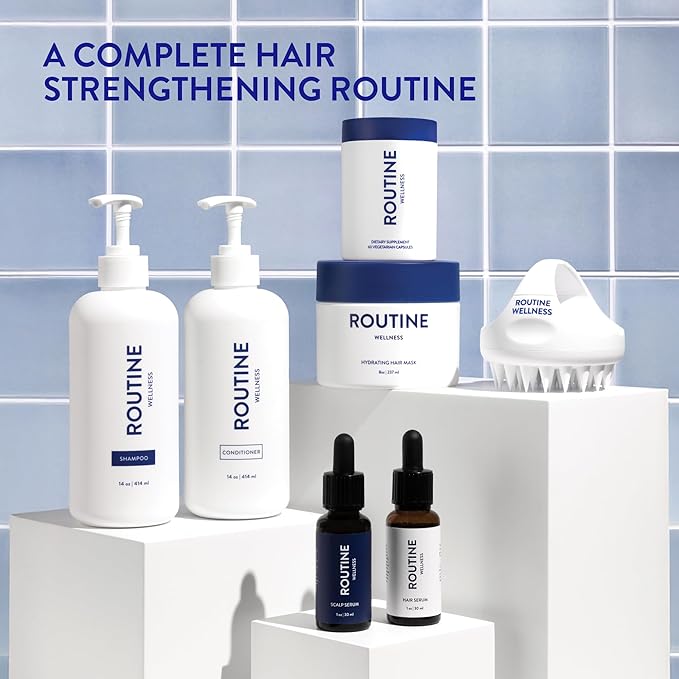 Routine Wellness Anti-Thinning Deep Conditioner for Thinning Hair - DHT Blocker for Hair Loss in Men & Women - Promotes Healthy Hair - Basil & Avocado 14oz