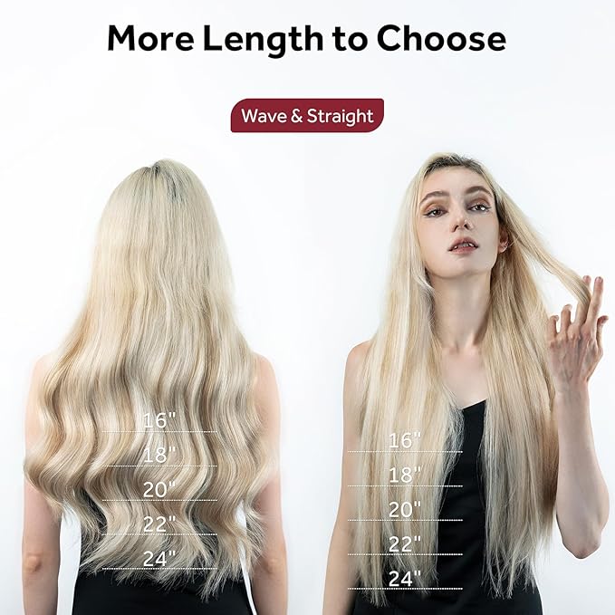 Clip in Hair Extensions Real Human Hair, 100% Remy Hair Extensions Clip Ins, Dark Blonde Highlighted Bleach Blonde Hair Extension for Women, #P18A/613A 20Inch 120G 7PCS