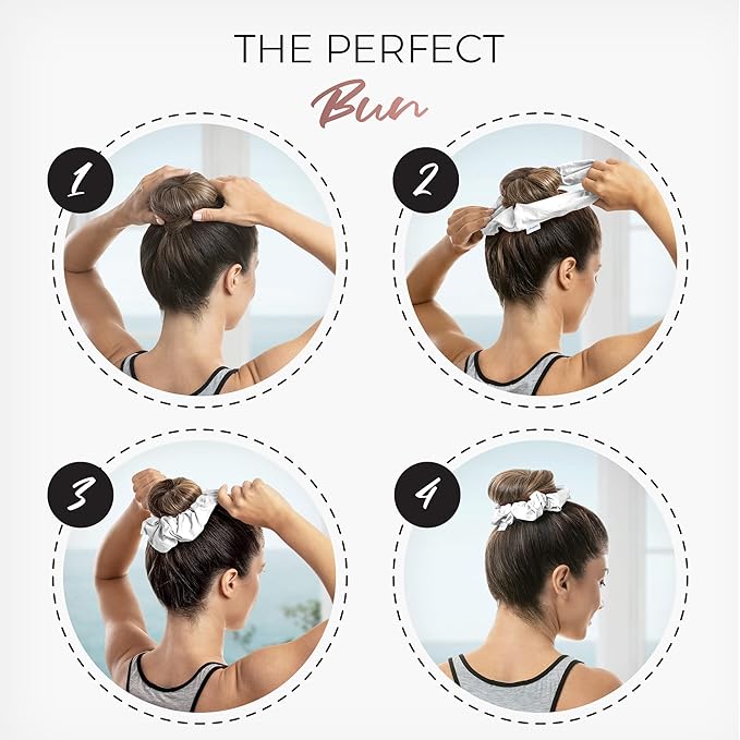 THE PERFECT HAIRCARE Microfiber Hair Towel Wrap + 2 Smooth Large Hair Drying Tie for Wet Hair - Anti-Frizz, Gentle, Absorbent Hair Scrunchies or Face Washing Wristband
