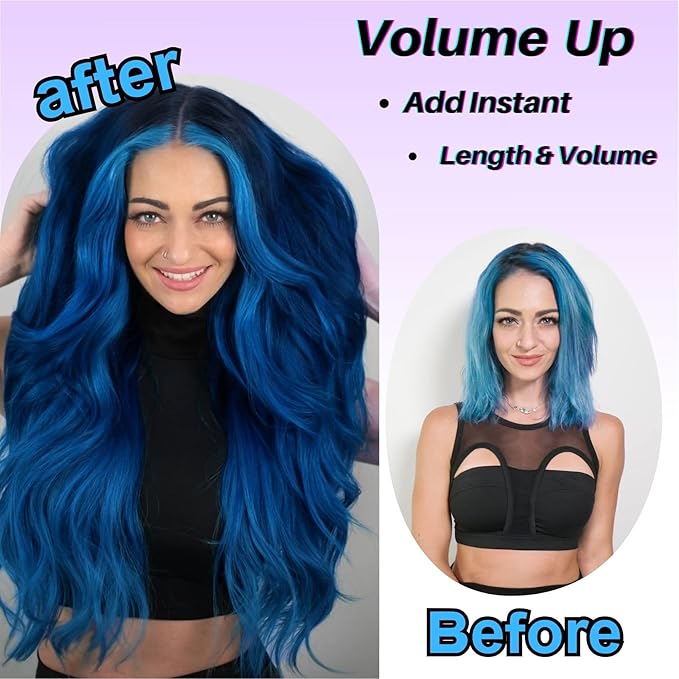 Blue Tape in Hair Extensions Real Human Hair Invisible Mini Human Hair Tape in Extensions Diy 20Inch 10Pcs Silky Soft Remy Hair for Party