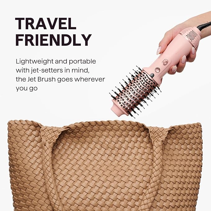 Wavytalk Dual Voltage Hair Dryer Brush for International Travel, 110V-240V Jet Brush, Ionic Hair Dryer Brush Reduces Damage, Anti-Frizz Straight Hair, Curls and Blowouts, Volumizing