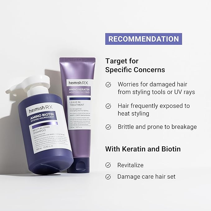 HEIMISH RX Amino Keratin Heat Protecting Leave In Treatment - Heat Protectant Cream, Leave-in Styling Hair Cream Treatment for Damaged Hair, Strengthening, Frizz Control, 150ml (5.07 fl. oz)