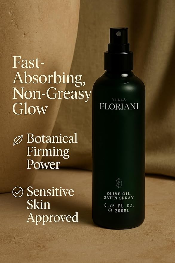 Villa Floriani After Shower Luxury Body Spray with Olive Oil | Nourishing & Moisturizing Mist for Dry, Aging Skin | Fast Absorbing Non Greasy Glow | Naturally Scented Body Oils for Women, 5.07 fl. oz