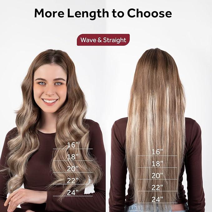 Clip in Hair Extensions Real Human Hair, Silky Straight Remy Hair Extensions for Women, Balayage Walnut Brown to Ash Brown and Bleach Blonde #3TP8/613 18Inch 120G 7PCS