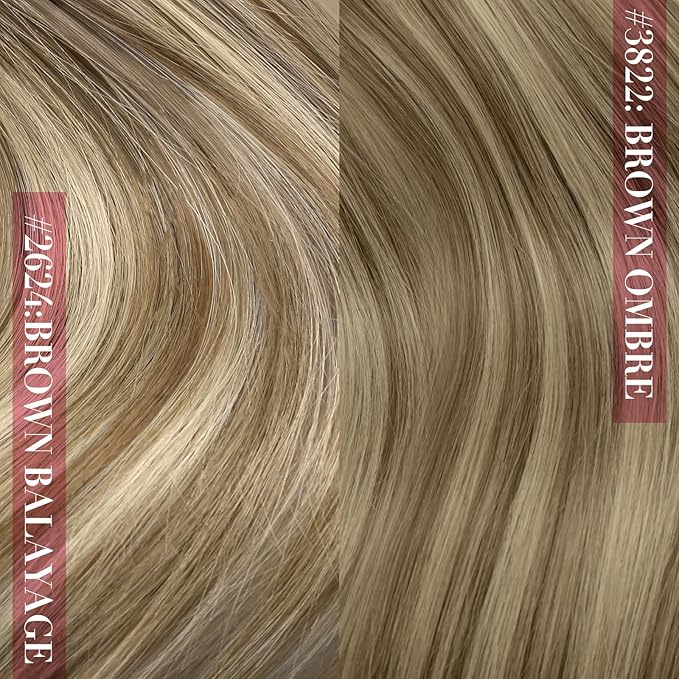 YoungSee 150G Clip in Real Hair Extensions Brown Clip on Hair Extensions Dark Brown Ombre Light Brown with Blonde Soft and Silky for Casual Outings 22inch 7pcs