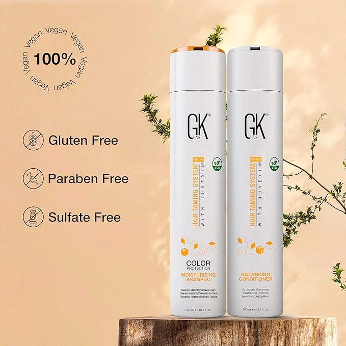 GK HAIR Moisturizing Shampoo & Balancing Conditioner 300ml – Sulfate & Paraben Free for Dry, Oily, Frizzy, Damaged, and Unmanageable Hair – Nourishing Hair Care Set
