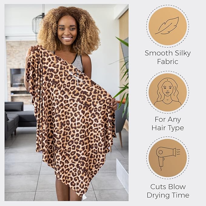 THE PERFECT HAIRCARE Curly Hair Girls Microfiber Plopping Towel Set - Anti-frizz Silky Smooth Hair Drying Wrap for Women - Super Absorbent Large Hair Towel + 2 Scrunching Towels to Micro Plop