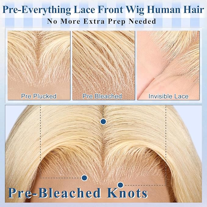 XZZ 26 Inch 613 13x6 Lace Front Wig Human Hair 220 Density Blonde Wig Human Hair Pre Plucked 613 HD Lace Frontal Wig 613 Loose Deep Wave Wig Human Hair Glueless Wigs for Women