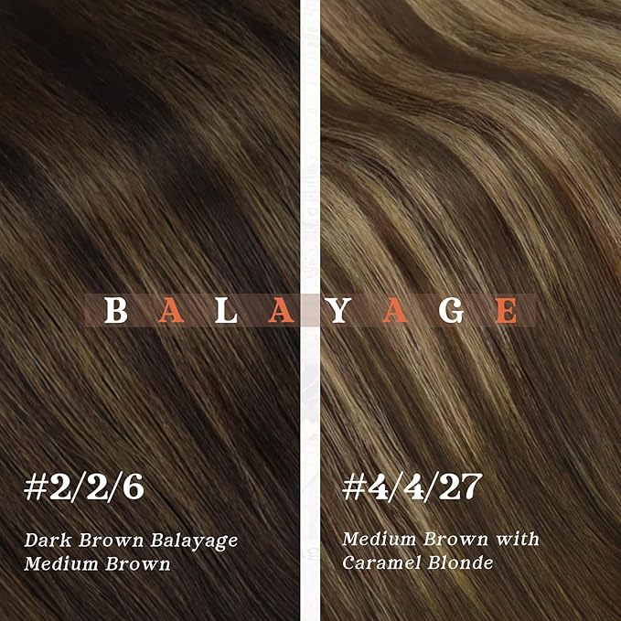 Sunny Hair Flat Tip Hair Extensions Human Hair Dark Brown Balayage Medium Brown K Tip Hair Extensions Real Human Hair 14inch Keratin Tips Hair Extensions 50g