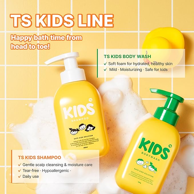 TS Kids Shampoo For Itchy, Dandruff Scalp Kids | Treatment for kids | Free Sulfate, Parabens, Silicones, Allergen (14.1 fl oz, 400ml)