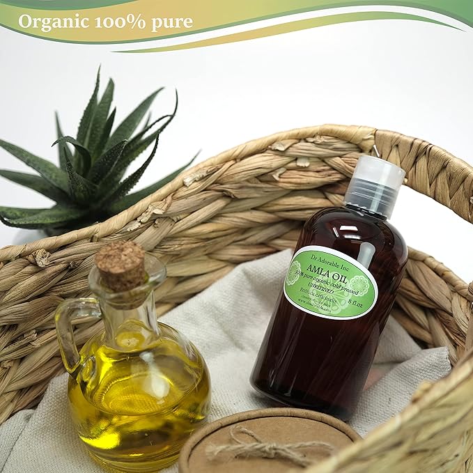 Dr Adorable - 8 oz - Organic AMLA OIL UNREFINED - 100% Pure Cold Pressed Extra Virgin for Healthy Hair and Moisturized Scalp