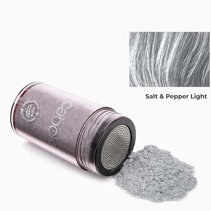 Caboki Hair Loss Concealer. All-Natural Hair Building Fiber. Make Thin Hair Look 10X Fuller Instantly. Eliminate the Appearance of Bald Spot and Thinning Hair (30G, 90-Day Supply).Salt & Pepper-Light