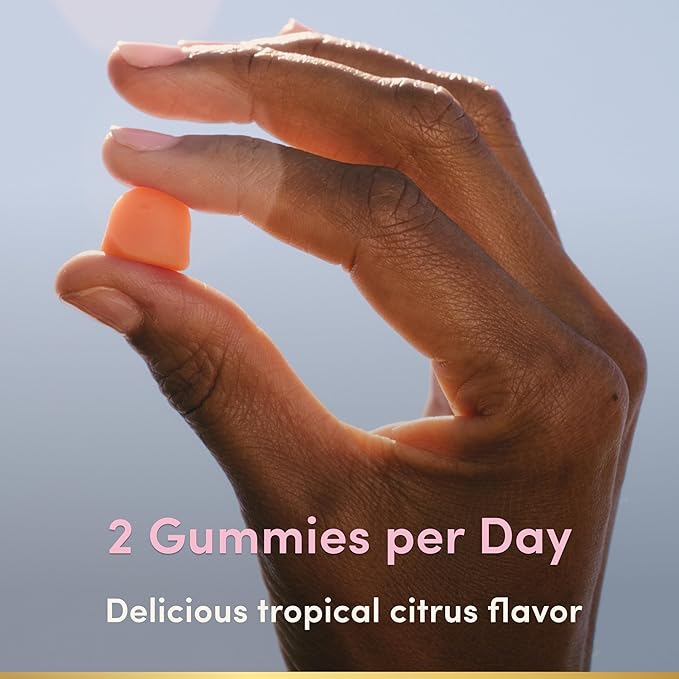 Nature's Bounty Optimal Solutions Hair, Skin and Nails Collagen Pectin Gummies, 100 mg Collagen and 2,500 mcg Biotin Per Serving, No Stick Gummy, Tropical Citrus Flavor, 200 ct, 100 Total Servings