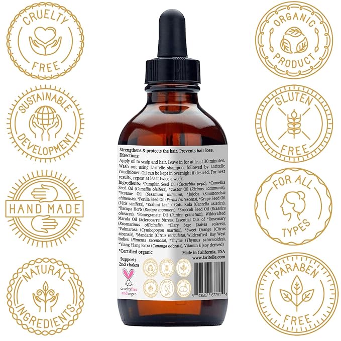 Organic Hair Growth Set | Shampoo 16 oz + Conditioner 16 oz + Hair Loss Treatment 4 oz | Argan Oil, Rosemary, Palmarosa & Orange | NO GMO, Sulfates, Gluten, Alcohol, Parabens, Phthalates