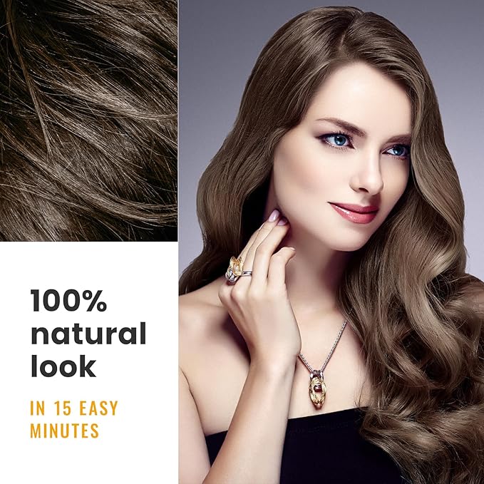 KINGMING Dark Brown 3 in 1 Hair Dye Shampoo for Gray Coverage, Herbal Ingredients for Men and Women, 500ml (Dark Brown)